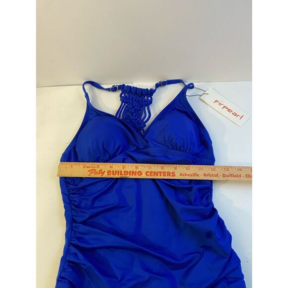 New blue fir pearl bath suit size 8 ruched - Picture 8 of 8